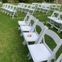 Chaise pliante d'extérieur robuste en résine blanche, capacité de charge de 450 kg, empilable, pour jardin, mariage, événement, hôtel