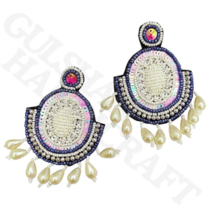 Pendientes bordados en forma de flor personalizados inspirados en la naturaleza, joyería Vintage tejida a mano ecológica, pendientes de moda para fiestas - Product Image 1