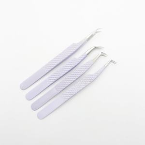 คีมหนีบขนตาสีฟ้าอ่อนแบบมืออาชีพแหนบสเตนเลสปลายแหลม90องศา45องศา - Product Image 6