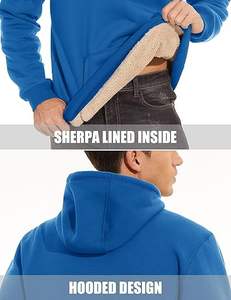 <b>Men's</b> Heavy <b>Hoodie</b> <b>Sherpa</b> Fleece Lined Pullover Thick <b>Men's</b> <b>Sherpa</b>-Lined <b>Hoodie</b> 2024 Winter Long Sleeve Solid Fleece <b>Hoodie</b> - Product Image 3