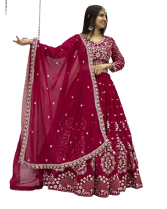 Vente en gros confortable fausse Georgette Designer Lehenga Choli pour la saison de fête hiver vêtements indiens et pakistanais - Product Image 1