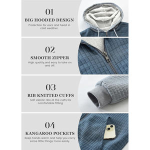 Sweat à capuche en polaire sherpa pour homme, sweat-shirt chaud d'hiver, pull doux en peluche avec poche kangourou, vêtements décontractés pour l'extérieur - Product Image 6