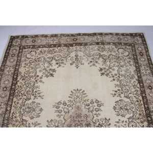 5.8x8.9 ft Rug, Turkish Vintage Large Rug, <b>Brown</b> <b>Wool</b> Rug - Product Image 5