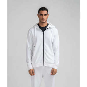 Sweat à capuche technique pour homme avec empiècements en tissu technique, 70% coton, 30% polyester - Product Image 1