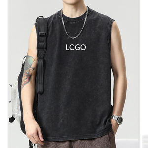 2025 personalizado de alta calidad 100% algodón Vintage al por mayor ácido lavado camiseta sin mangas - Product Image 5