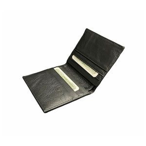 100% Italian Crafts Genuine Black Leather Card <b>Holder</b> <b>Wallet</b> Open Closure Multiple Card Compartments Bonus Box Included - Product Image 4