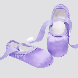 High Quality Girls' Customized Color <b>Size</b> Professional Ballet <b>Shoes</b> Unlaced Soft Leather Practice Performance Wear Anti-slip - Product Image 1