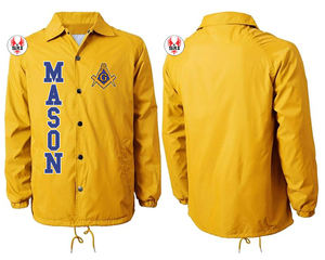 Chaqueta de Entrenador Masónica con Logotipo Personalizado para Hombre, Cuello Tejido Sólido de Alta Calidad, Transpirable, Se Suministra por Unidad - Product Image 4