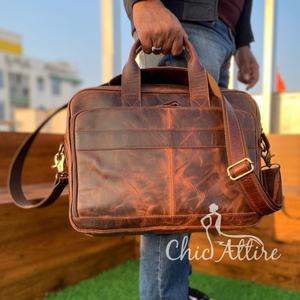 Maletín de cuero genuino con múltiples compartimentos personalizado, bandolera para ordenador portátil para hombre, bolso de negocios, bolsos cruzados para ordenador - Product Image 1
