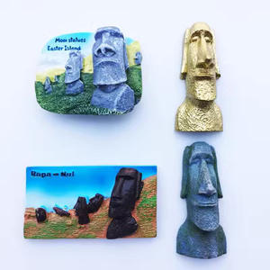 Imanes de nevera con temática de estilo Chile personalizados, Moai estatua de piedra, regalo de viaje, decoración magnética, recuerdos, imanes de nevera de resina - Product Image 4