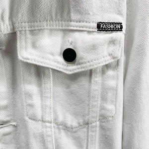 Nouveau décontracté uni respirant jean homme vestes 100% coton Premium Denim hommes vestes personnaliser lavé veste pour hommes - Product Image 4