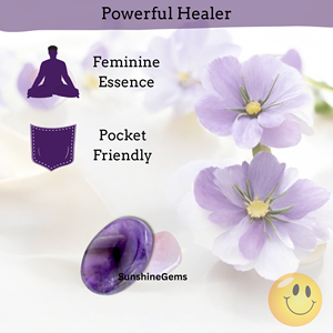 Pierre de palmier ovale de haute qualité pierres de poche Energry Worry guérison cristal galet savon en forme 13mm épaisseur améthyste - Product Image 4