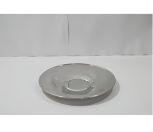 ถาดรองจานสแตนเลสทรงกลมสำหรับเสิร์ฟพร้อมกระจกขัดเงาสไตล์คลาสสิก - Product Image 4
