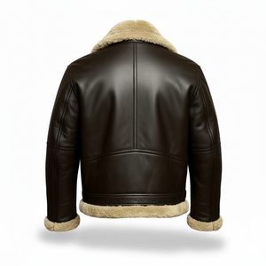 Veste Bomber en Cuir Synthétique Effet Fourrure pour Homme, Col Montant, Fermeture Éclair, Style Urbain, Logo Avant, Hiver – Grande Vente - Product Image 4