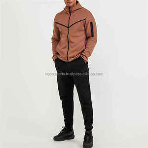 Nouveau design de joggeurs pour hommes de haute qualité, fermeture à glissière complète, vêtements de sport en polyester polaire technique, survêtements de sport avec logo personnalisé d'usine - Product Image 5