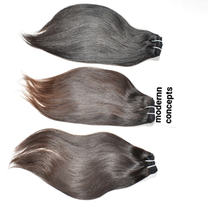 Extensions de cheveux humains indiens 100% vierges Remy, tissage double machine, noirs, lisses, naturels, en lots, pour fusion - Product Image 4