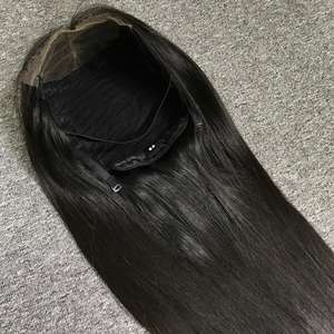 Perruque de cheveux bruts vierges droite à os long de haute qualité la plus vendue en gros non traités avec fermeture à lacet d'un donneur - Product Image 3