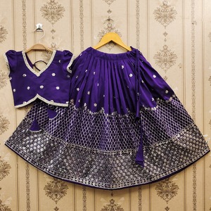 Lehenga Choli pour filles, best-seller, vêtements ethniques pour enfants, tenue de fête, sequins, broderie lourde, manches courtes, prix d'usine disponible - Product Image 1