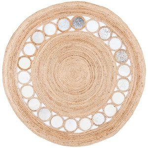 Alfombra Redonda Tejida de Algodón y Yute para Sala de Estar, Dormitorio, Área de Sofá, Tapete Trenzado Hecho a Mano, Decoración del Hogar, Cubierta para Piso - Product Image 3