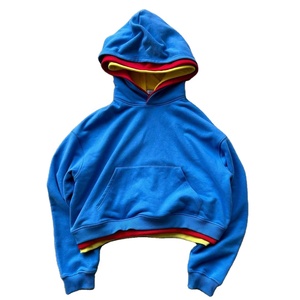 Pull à capuche triple nouveauté impression de logo personnalisé de haute qualité poids lourd hommes vêtements de rue 3 couches Triple sweat à capuche - Product Image 3