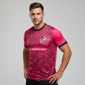 เสื้อยืดไมโครไฟเบอร์พิมพ์โลโก้ตามสั่งสำหรับผู้ชาย แห้งเร็ว ผลิตจากโรงงาน 100% โพลีเอสเตอร์ สไตล์ลำลอง พิมพ์ลายแบบซับลิเมชั่น - Product Image 1