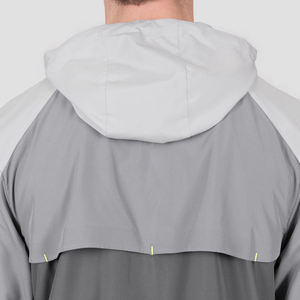 Veste coupe-vent d'extérieur pour hommes de marque personnalisée veste coupe-vent légère à capuche en tissu écologique imperméable pour l'hiver - Product Image 4