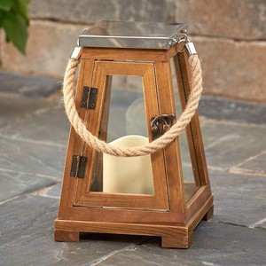 Vela de madera para decoración del hogar y jardín, farol con Mango de diseño antiguo, venta al por mayor - Product Image 6