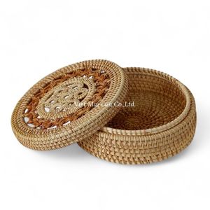Caja de Almacenamiento de Ratán Hecha a Mano de Primera Calidad con Diseño Tejido Natural para la Organización del Hogar y Decoración de Interiores - Product Image 2