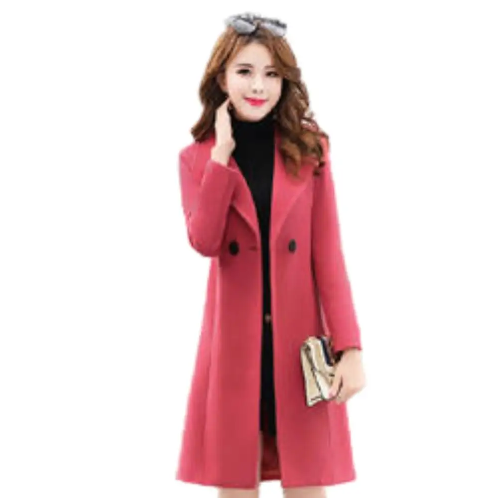 Wholesale Korean version slim mid-length ladies coat women's 2023 autumn and winter new large size fashion coats