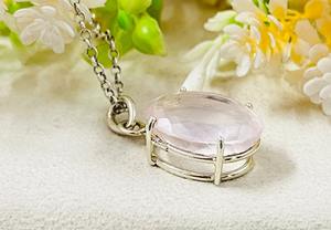 Collier pendentif en argent sterling fait à la main en quartz rose naturel pierre précieuse diamant pierre principale lunette réglage incrustation charme chic - Product Image 4