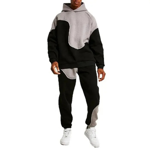 Nouvel ensemble de survêtement unisexe en coton personnalisé avec logo, style tendance, respirant, séchage rapide, écologique, rayé, pour le jogging - Product Image 2