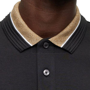 ODM เสื้อโปโลผู้ชายผ้าไอซ์ซิลค์แห้งเร็วสำหรับใส่ตีกอล์ฟโลโก้ที่กำหนดเองได้สูงผ้าโพลีเอสเตอร์ผ้าสแปนเด็กซ์แขนสั้นสีพื้นเสื้อเอช - Product Image 4