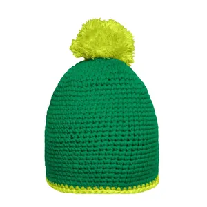 Chapeau à pompon à rayures contrastées personnalisées, accessoires de sport d'hiver, merchandising - Product Image 5