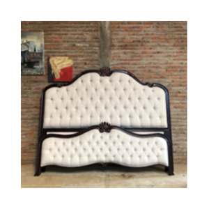 Cama de madera de caoba ecológica de gran venta con cabecero grueso y botones capitoné, muebles de dormitorio - Product Image 5