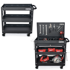 Chariot à outils 3 niveaux en acier inoxydable armoire à outils polyester protecteur armoire à outils personnalisée avec roues pour mécanicien Garage entrepôt - Product Image 1