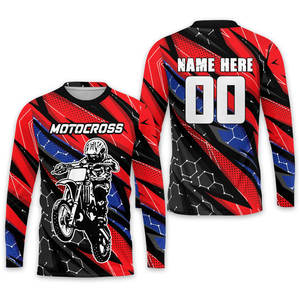 Maillot de motocross à sublimation avec logo personnalisé, manches longues, polyester, maillot de course pour hommes, vente en gros, maillot de club de moto - Product Image 2