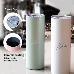 MARU High Quality 600ml/20oz <b>Double</b> <b>Wall</b> Stainless Steel Vacuum Bottle Ceramic Coating Minimalist Design 6-Hour Hot/Cold - Product Image 3