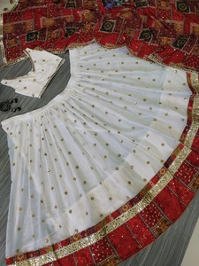 Belle Séquence Lourde Imprimée Numérique Travail Georgette Blanc Lehenga Choli Pour Spécial Fête De Mariage Designer Tenue Traditionnelle - Product Image 5