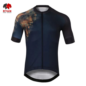 Logo personnalisé anti-bactérien respirant séchage rapide coupe-vent spandex/coton maillot de cyclisme manches courtes pour unisexe - Product Image 1
