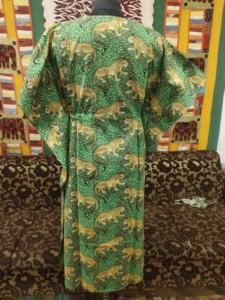 Caftán con estampado de tigre indio para mujer Long Beach Cover Up Maxi vestido con decoración de encaje tejido de algodón estampado Digital ropa de dormir - Product Image 3