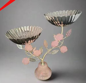 Tazón Central Decorativo Tropical de Lujo con Base de Resina, Diseño para Servir Comida y Chocolate en el Hogar y Restaurantes, Vajilla - Product Image 3