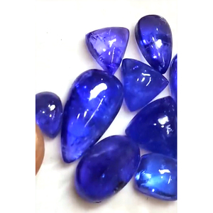 Haute 10 pièces naturel Tanzanite Cabochon 9mm-20mm taille libre poire coussin ovale trillion Rectangle 63 Cts fabrication de bijoux en vrac - Product Image 3