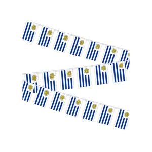 Football Sports Fan Flag 75D Polyester Uruguay Polish Flags String Decoration Bunting