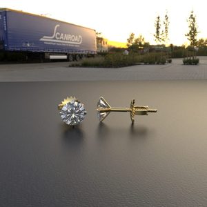 Avarta Jewellery 14K y 18K Oro 25 centavos cada laboratorio Grown Diamond Solitaire Stud Earring - Product Image 3