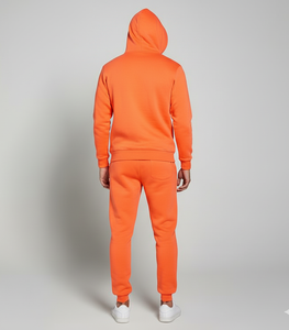 New Fashionable Winter Casual Solid Tracksuit Men's Hooded Fleece Cotton <b>Jogger</b> Set Custom Logo Available Breathable Lightweight - Product Image 2