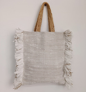 2025 Boho Vintage yute bolso de mano para mujer respetuoso con el medio ambiente estilo abierto hermosas borlas indias tendencia bolsos de mensajero de moda - Product Image 5