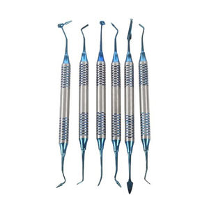 Orthden 6 pièces/paquet outils de spatule de remplissage en résine Composite dentaire outil de réparation de dentisterie de remplissage de tête en acier inoxydable plaqué titane - Product Image 2