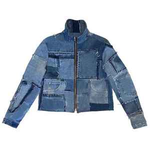 แจ็คเก็ตผ้ายีนส์แฟชั่นฤดูใบไม้ร่วงของผู้หญิงเสื้อโค้ทคอตั้งทันสมัยเสื้อโค้ทปักลายเสื้อแจ็คเก็ตยีนส์ลำลองสำหรับผู้หญิง - Product Image 4