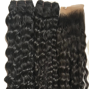 Extensions de cheveux humains Remy bouclés indiens, tissage double trame, cuticules alignées, mèches simples, longueurs de 8 à 32 pouces - Product Image 1