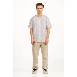 Camisas Casuales para Hombre, Doble Botonadura, 100% Algodón Popelina, Diseño a Rayas, Técnica de Teñido Liso, Suministro ODM - Product Image 1